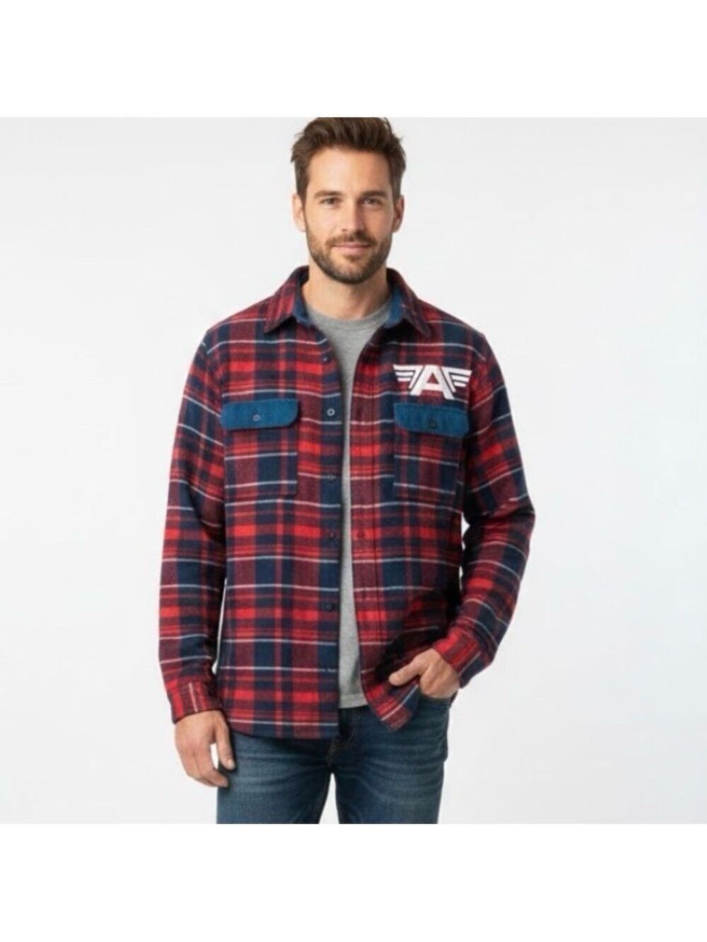 Disney Parks Marvel Captain America Flannel Button-Up Jacket - Size XXL